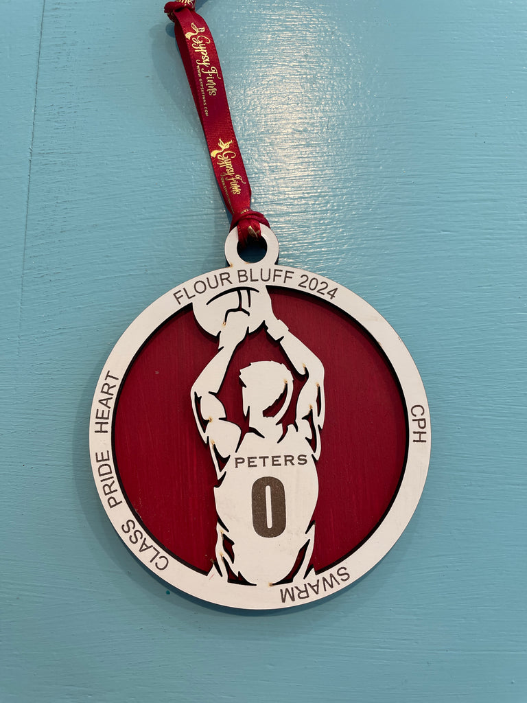 Laser Engraved Basketball Spotlight Ornament