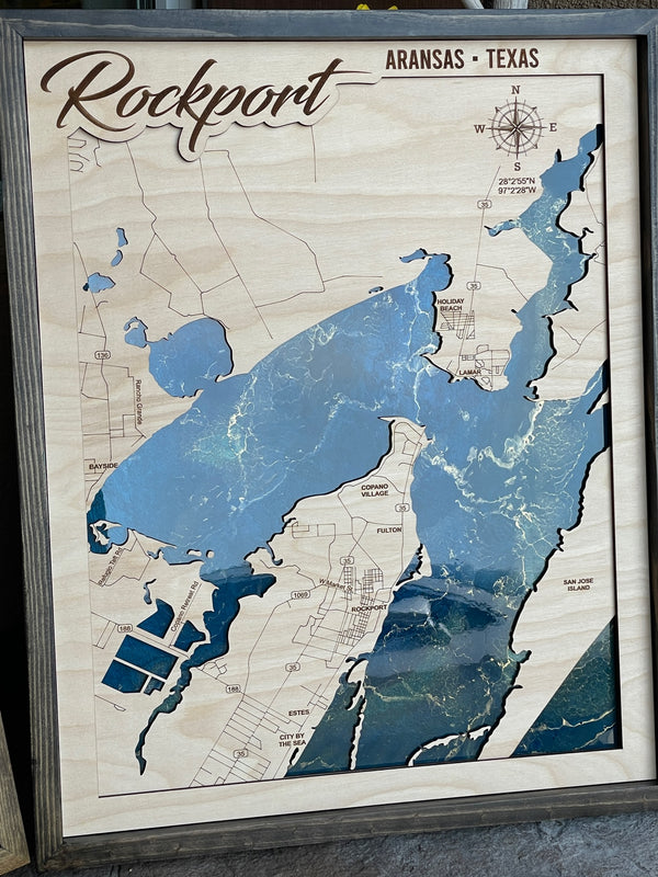 Rockport Map with Resin Base