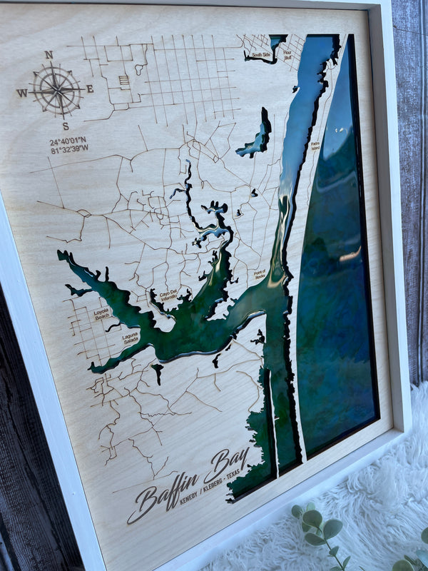 Baffin Bay Map with Resin Base