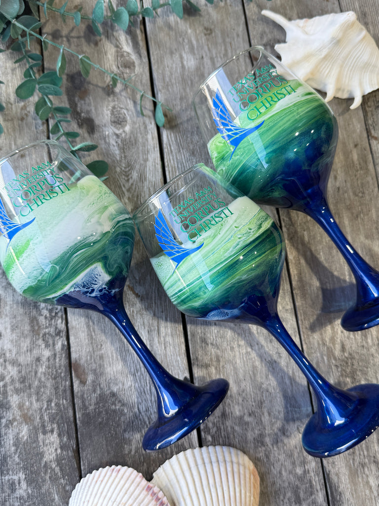 TAMUCC inspired Wine Glass