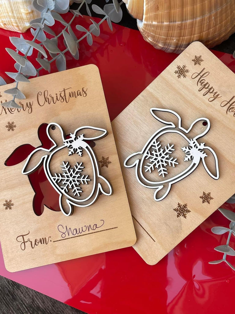 Pop-out Turtle Christmas Card Ornament