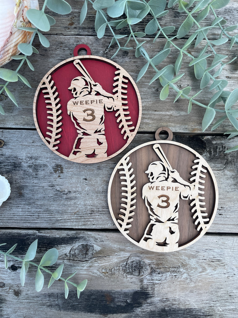 Laser Engraved Baseball Ornament