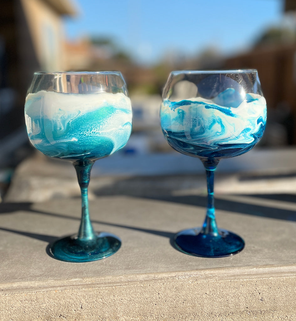 Beach Resin Wine Glass