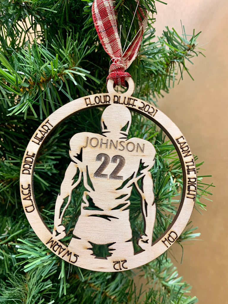 Laser Engraved Football Ornament