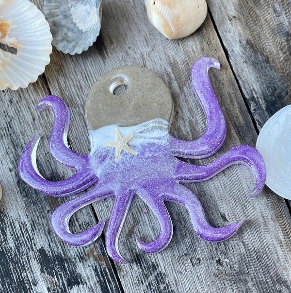 Resin Beach Octopus Christmas Ornaments