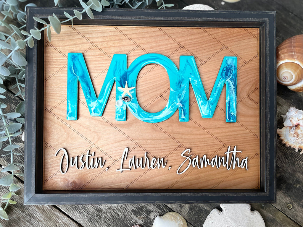 Personalized Mom 3D Resin/Epoxy Sign