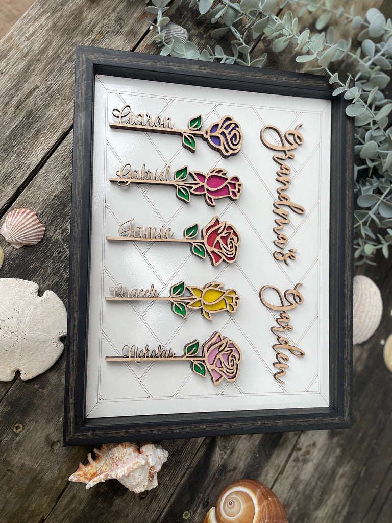 Personalized 3D Layered Mother's and Grandma’s Garden Sign – Gypsy Finns