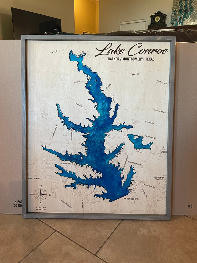 Lake Conroe resin map