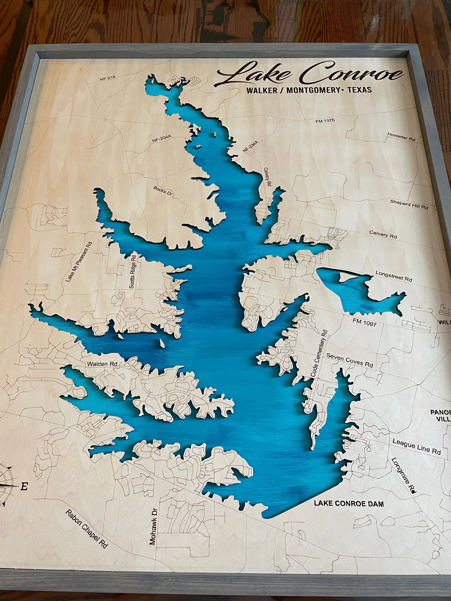 Lake Conroe resin map – Gypsy Finns